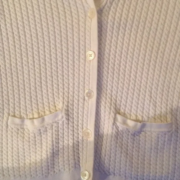 Lands’ End Button Front Cable Cardigan - Picture 3 of 7